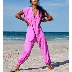 NWT FP Movement Hot Shot V-Neck Onesie / Living Magenta